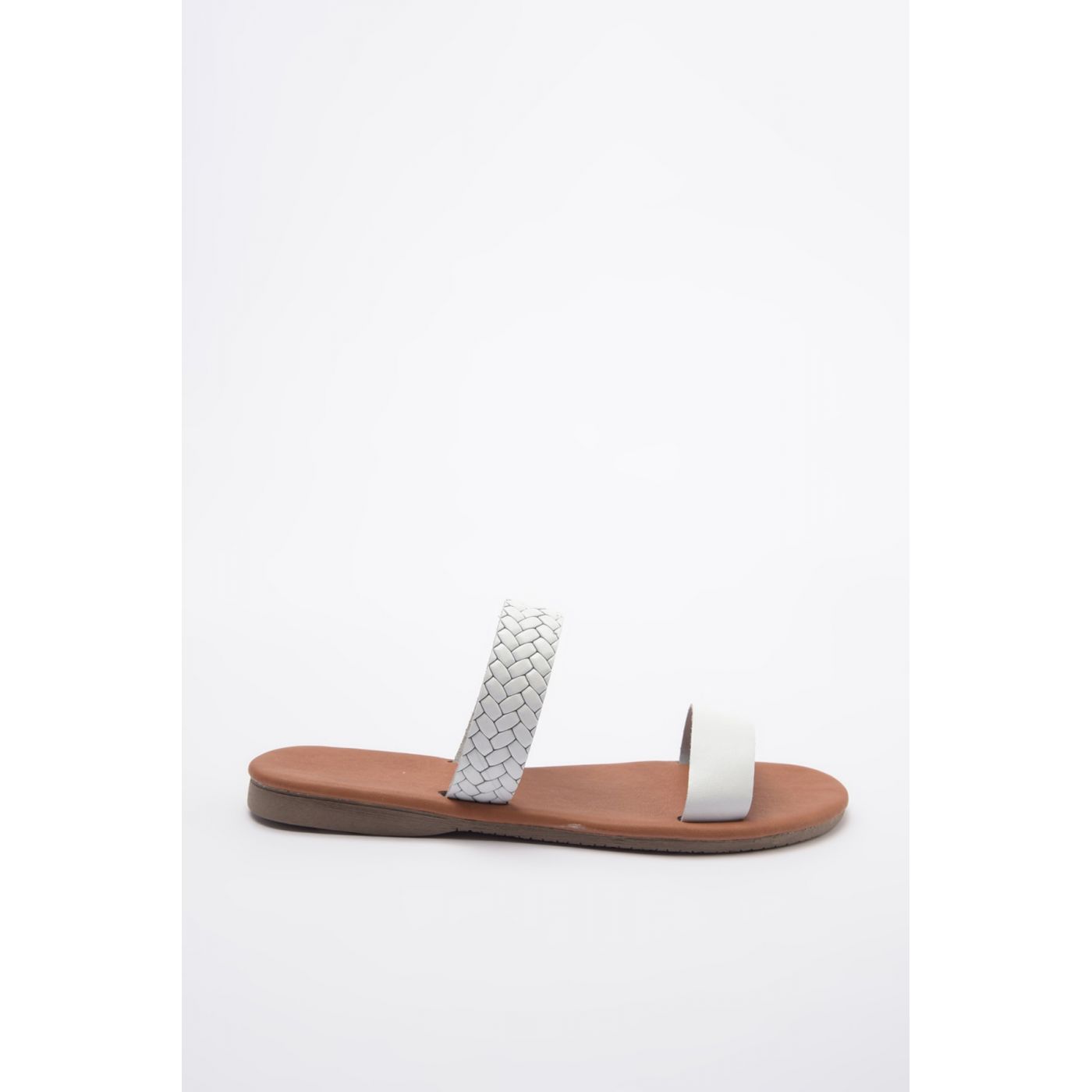Trendyol Genuine Leather White Women's SlipperTAKS20TE0093
