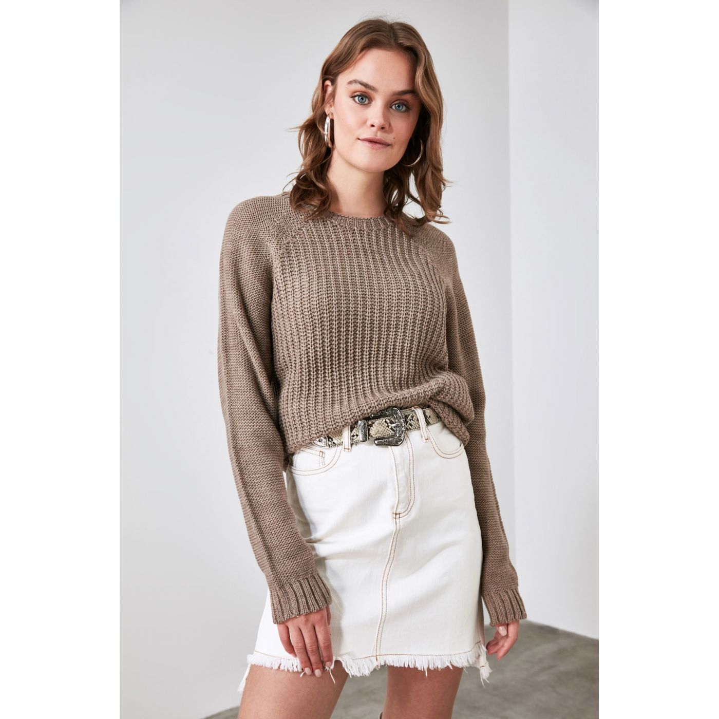 Trendyol Mink Bicycle Collar Knitwear Sweater