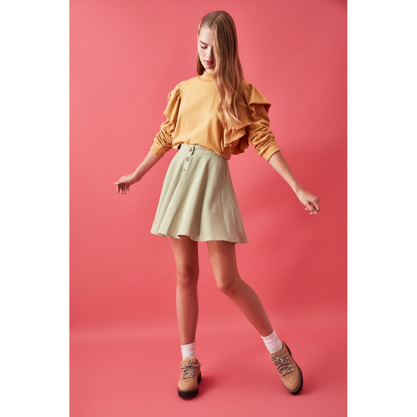 Trendyol Mint Button Skirt