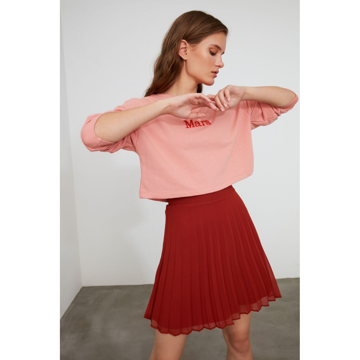 Trendyol Tile Pleated Skirt