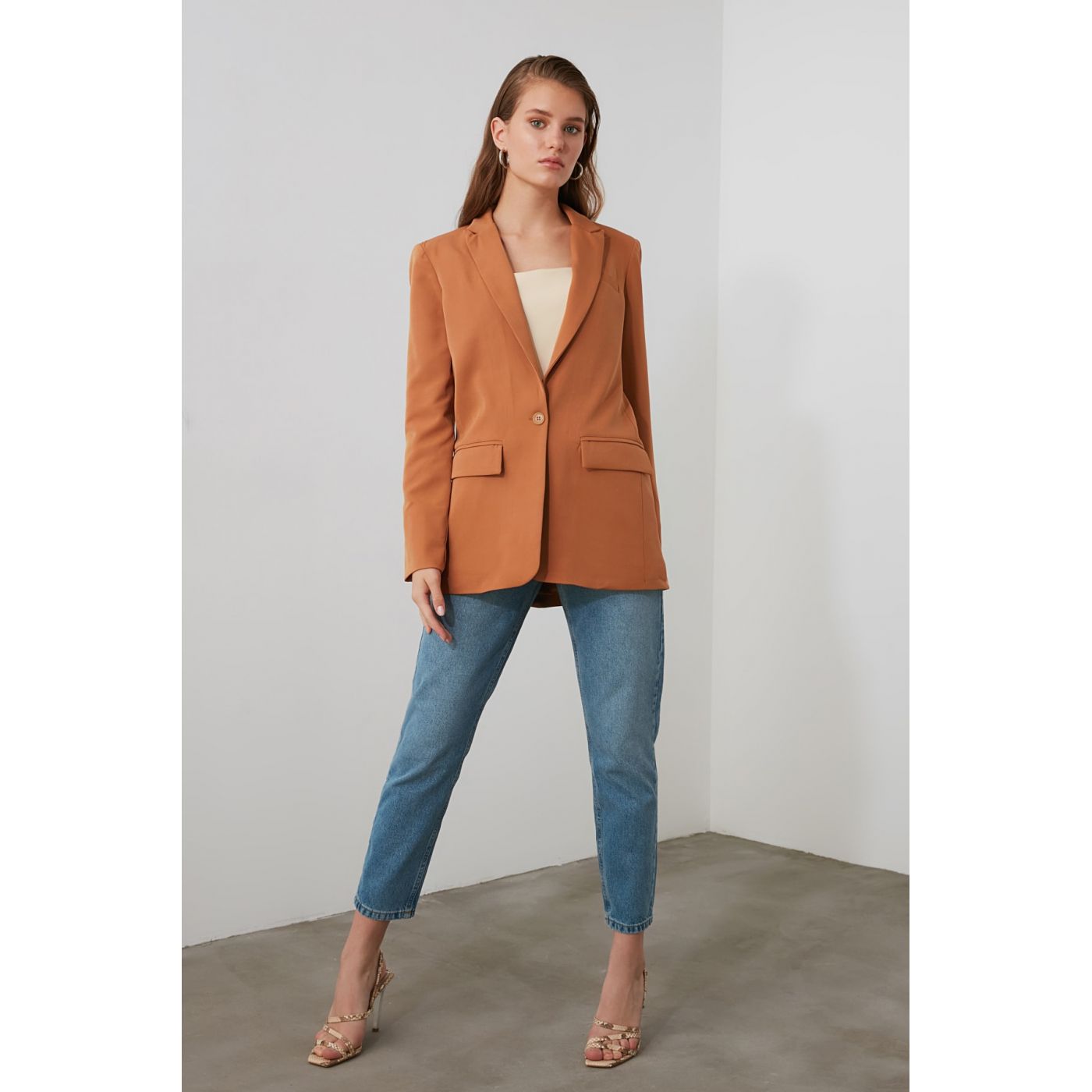Trendyol Camel Pocket Detailed Jacket