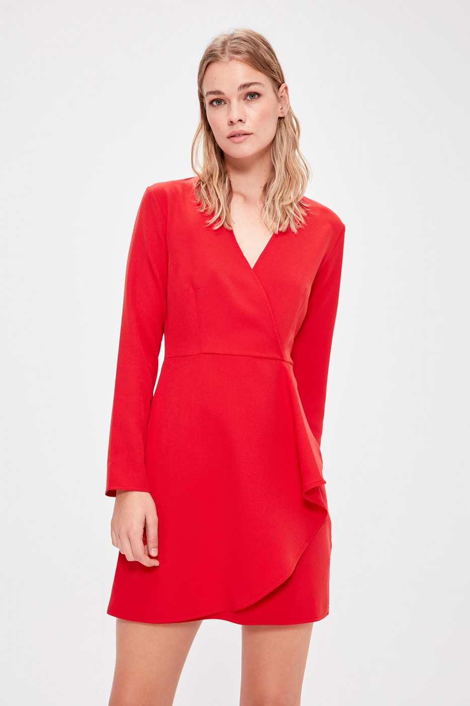 Trendyol Red Cruise Collar Dress