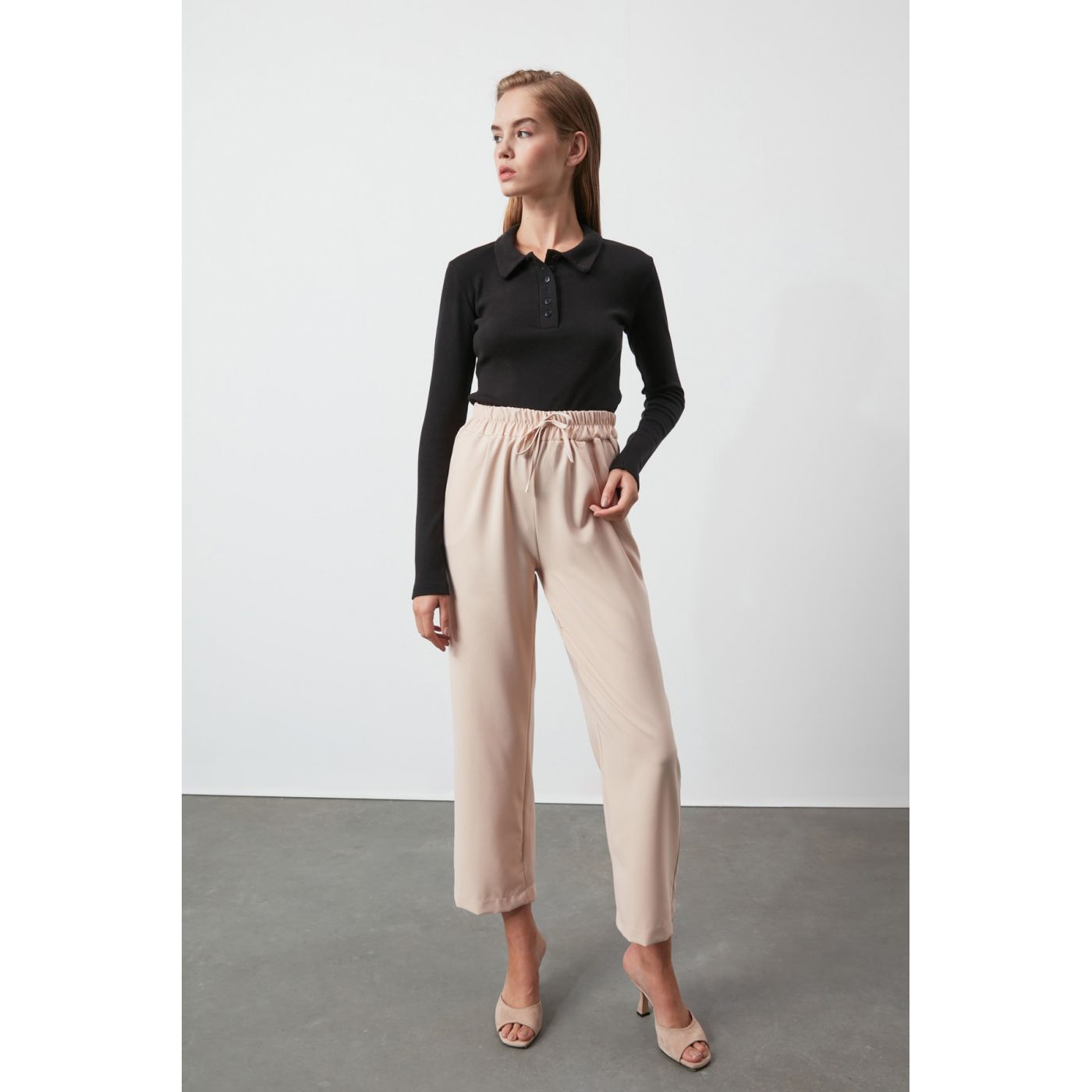 Trendyol Stone Fastening Detailed Trousers