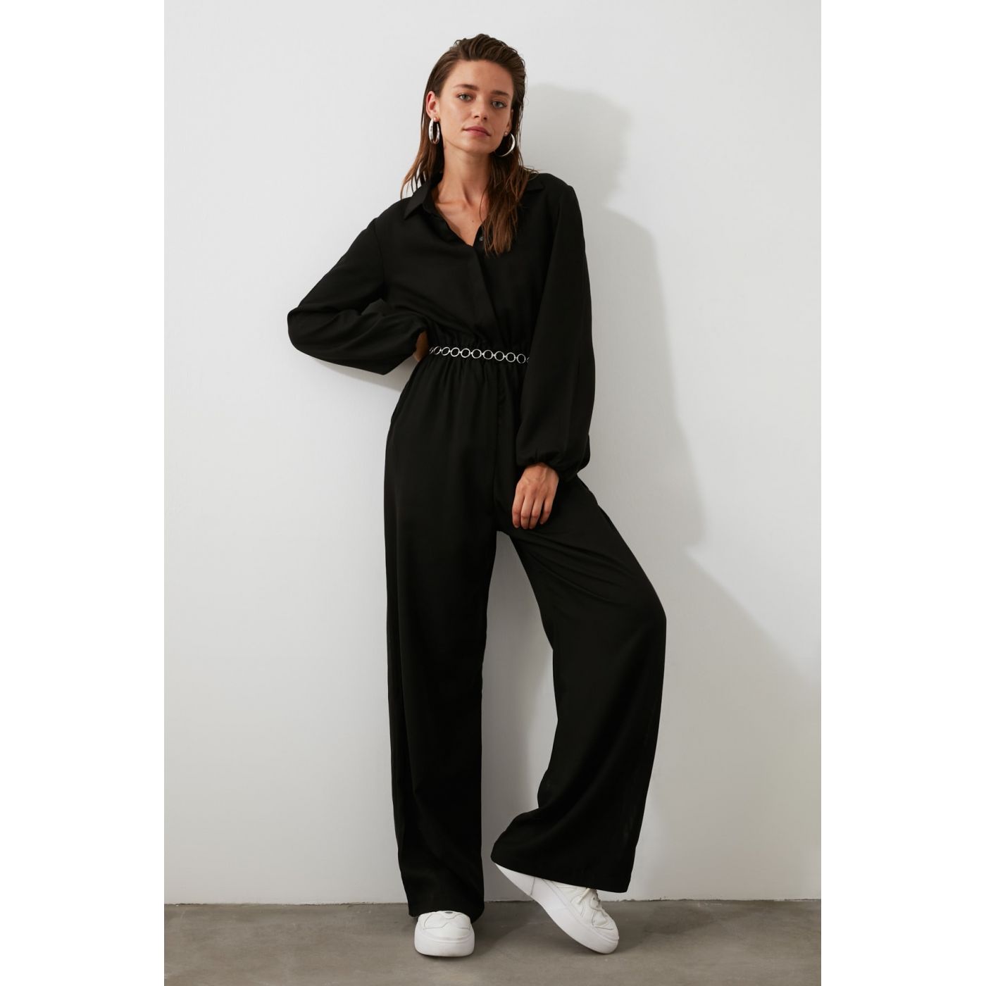 Trendyol Black Clamping Detailed Jumpsuit