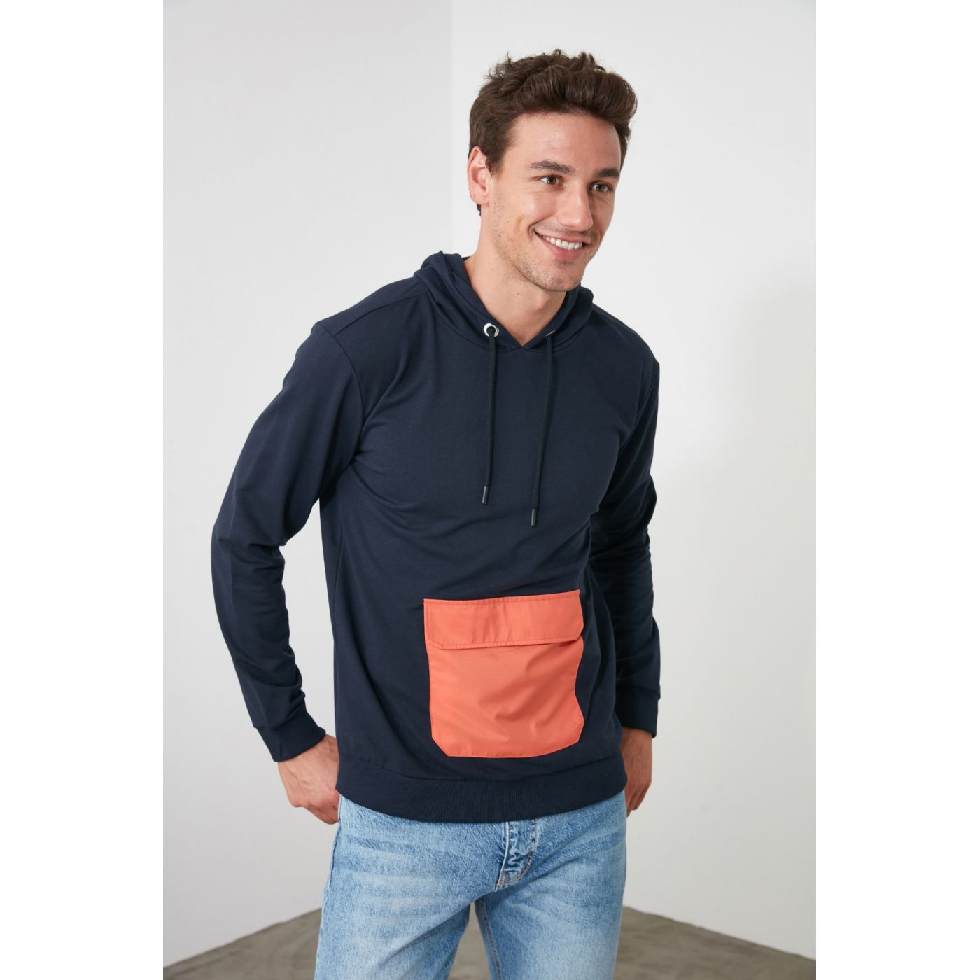 Trendyol Navy Men's Micro Pocket Detailed Sweatshirt
