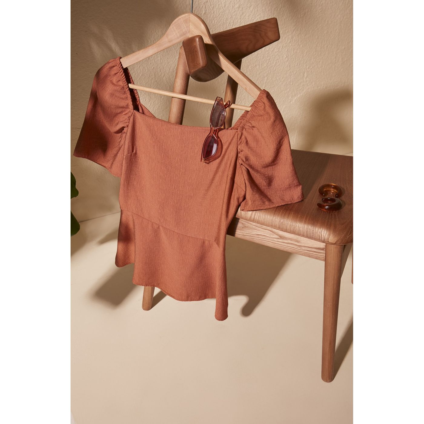Trendyol Camel Buzgü Detailed Blouse
