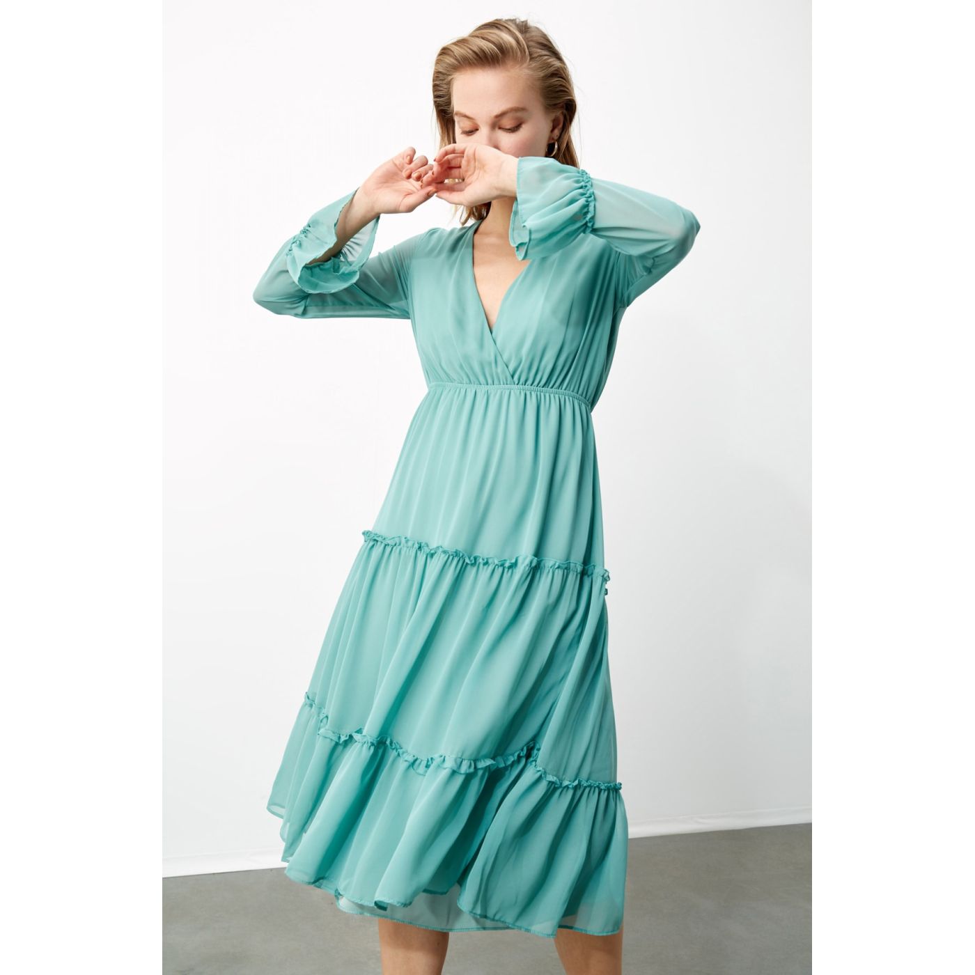 Trendyol Mint Buzgü Detailed Dress