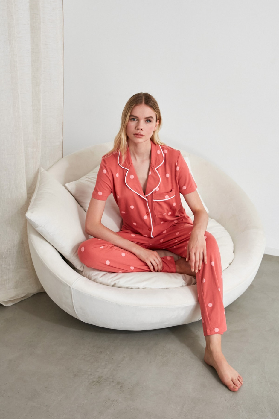 Trendyol Polkado Knitted Pyjamas Set