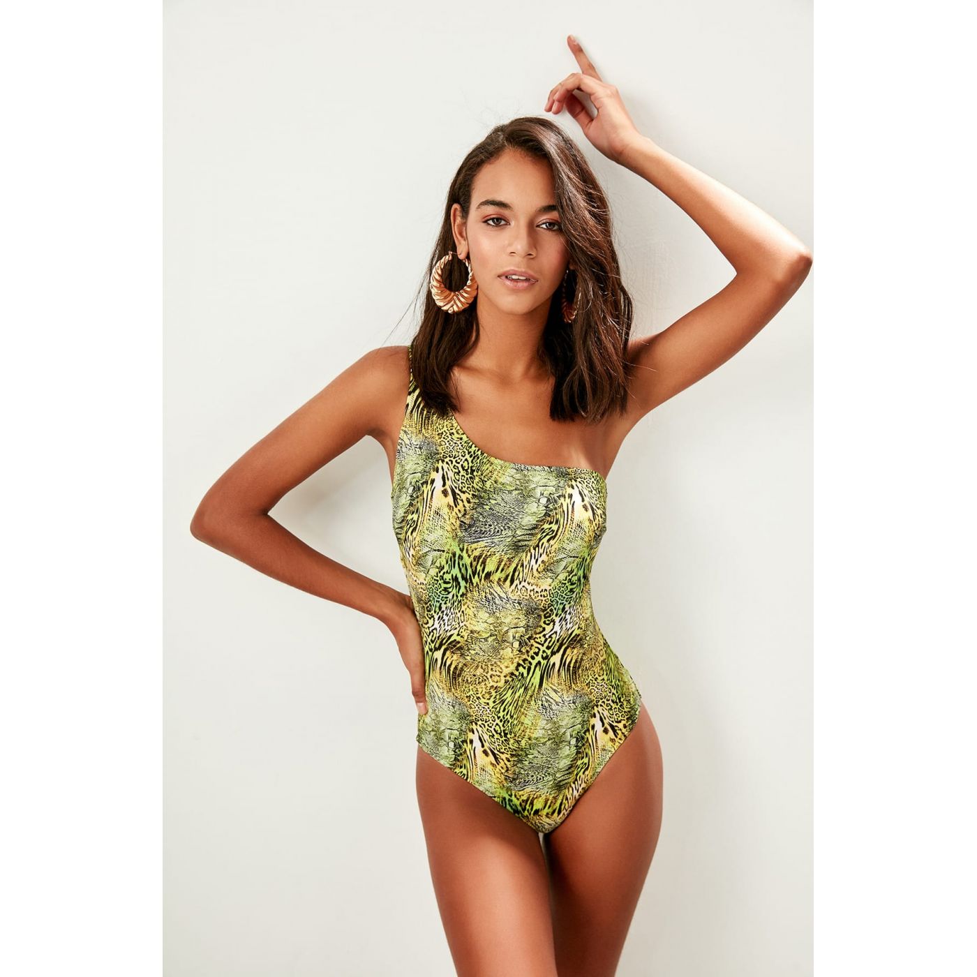 Trendyol Very Colorful One-Shoulder Swimsuit