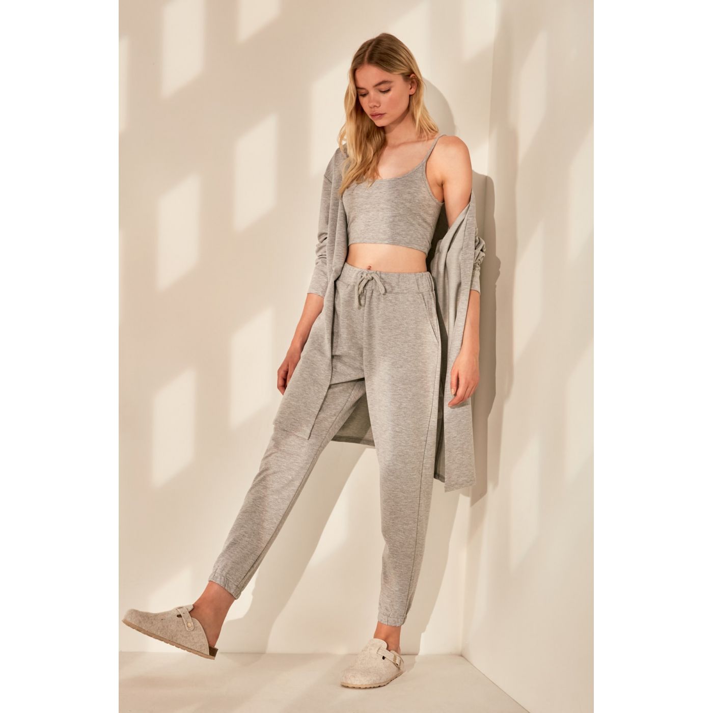 Trendyol Grey Basic Knitted Tracksuit bottom
