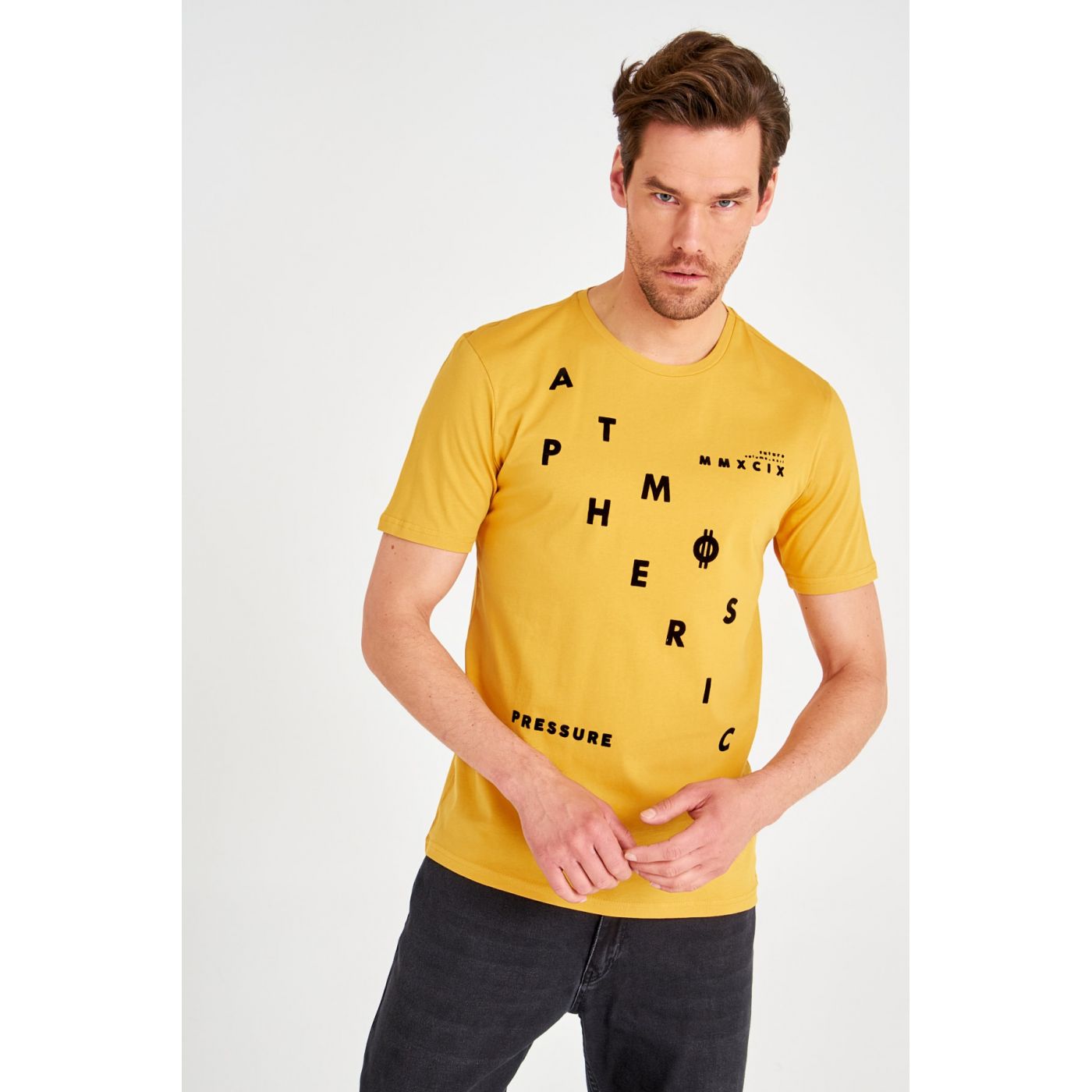 Trendyol Mustard Male Slim Fit T-Shirt