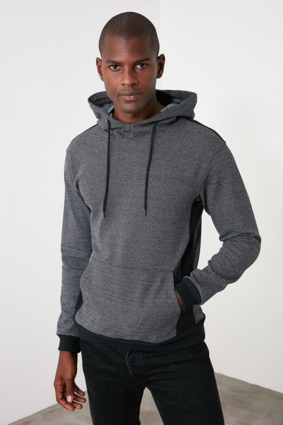 Trendyol Anthracite Men's Hooded Sweatshirt