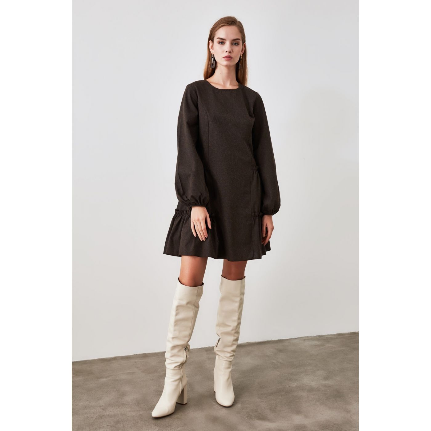 Trendyol Brown Wide Cut Dress