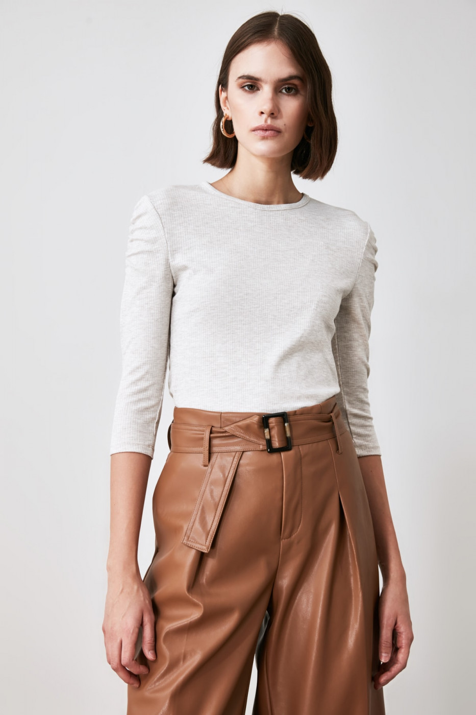 Trendyol Stone Shoulders Smug Knitted Blouse