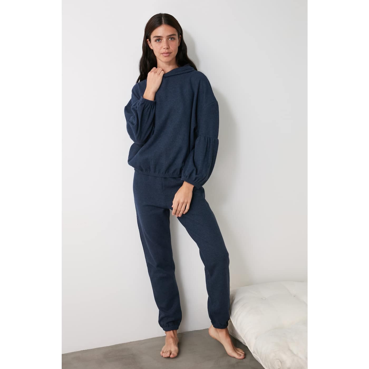 Trendyol Navy Hooded Knitted Tracksuit Set