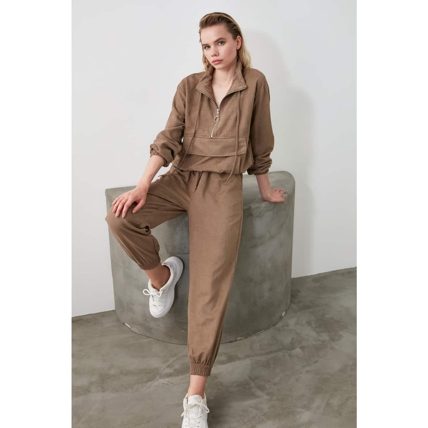 Trendyol Mink Suede Jogger Pants