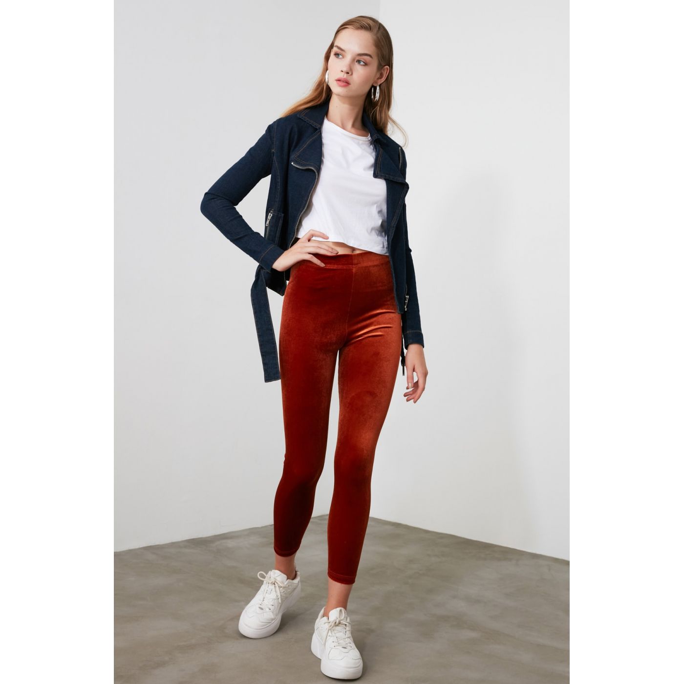Trendyol Cinnamon Wick Velvet Knitted Tights