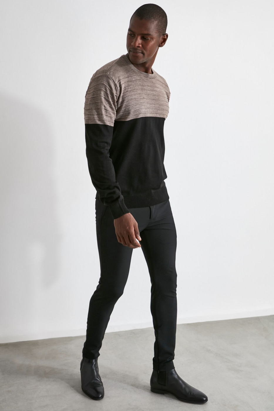 Trendyol Black Men PanelkK Sweater