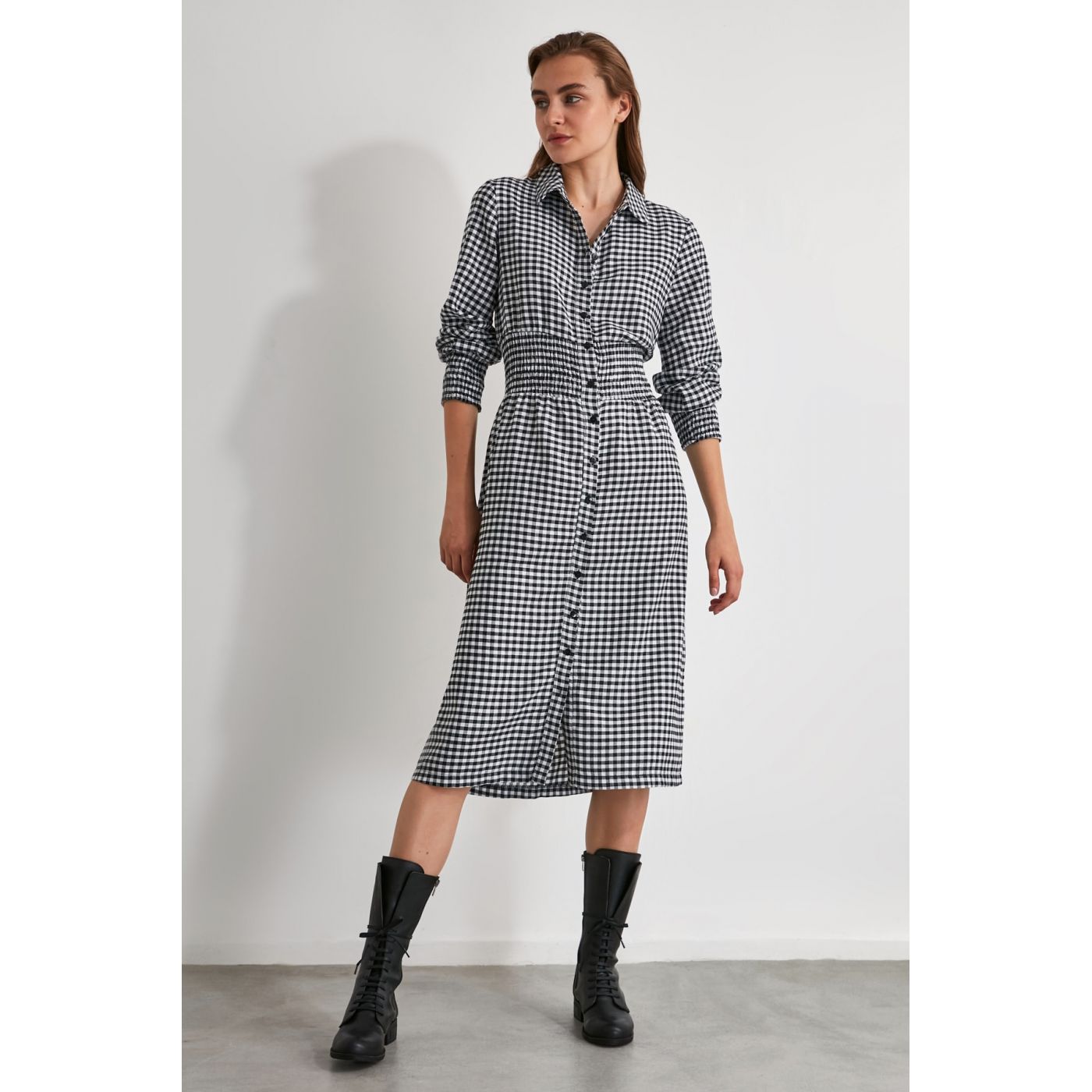 Trendyol MultiColor Gipe Detailed Shirt Dress