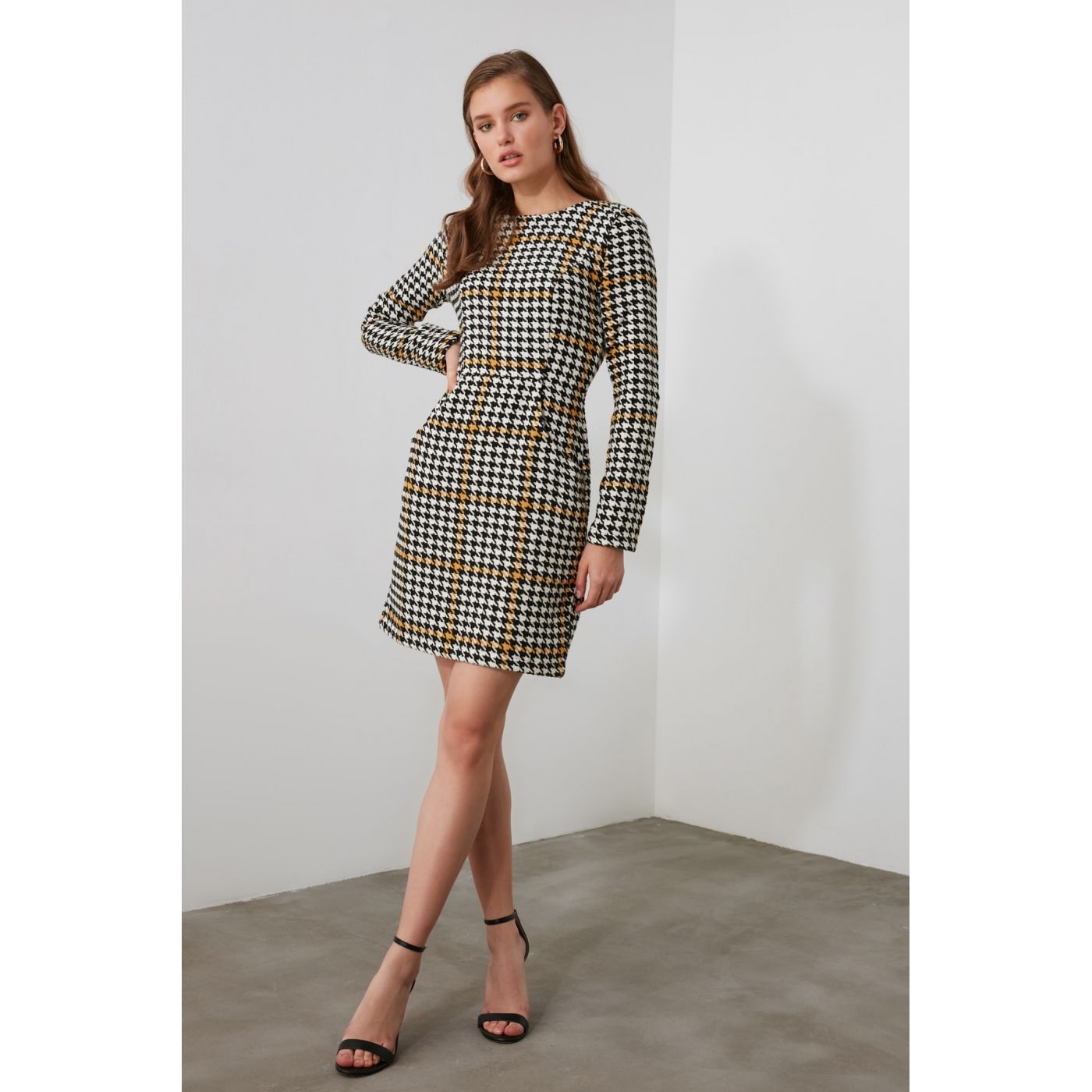 Trendyol Multicolored Goose Foot Patterned Dress