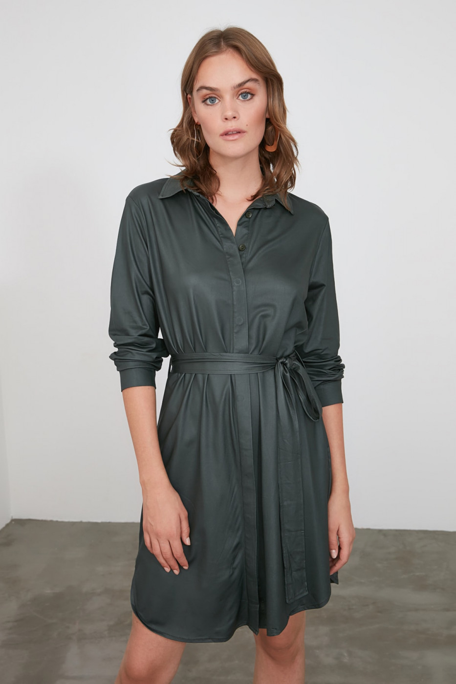 Trendyol Khai Belt Leather Look Dress
