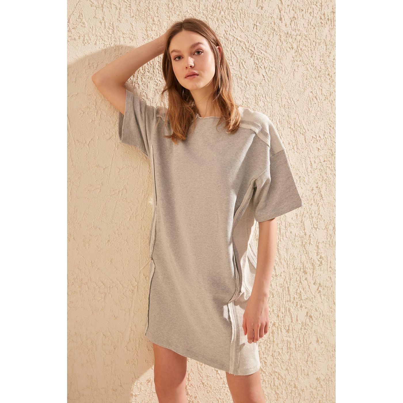 Trendyol Grey Knitted Sweat Dress