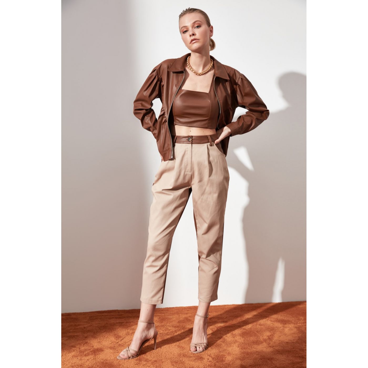 Trendyol Stone Straight Cut Trousers