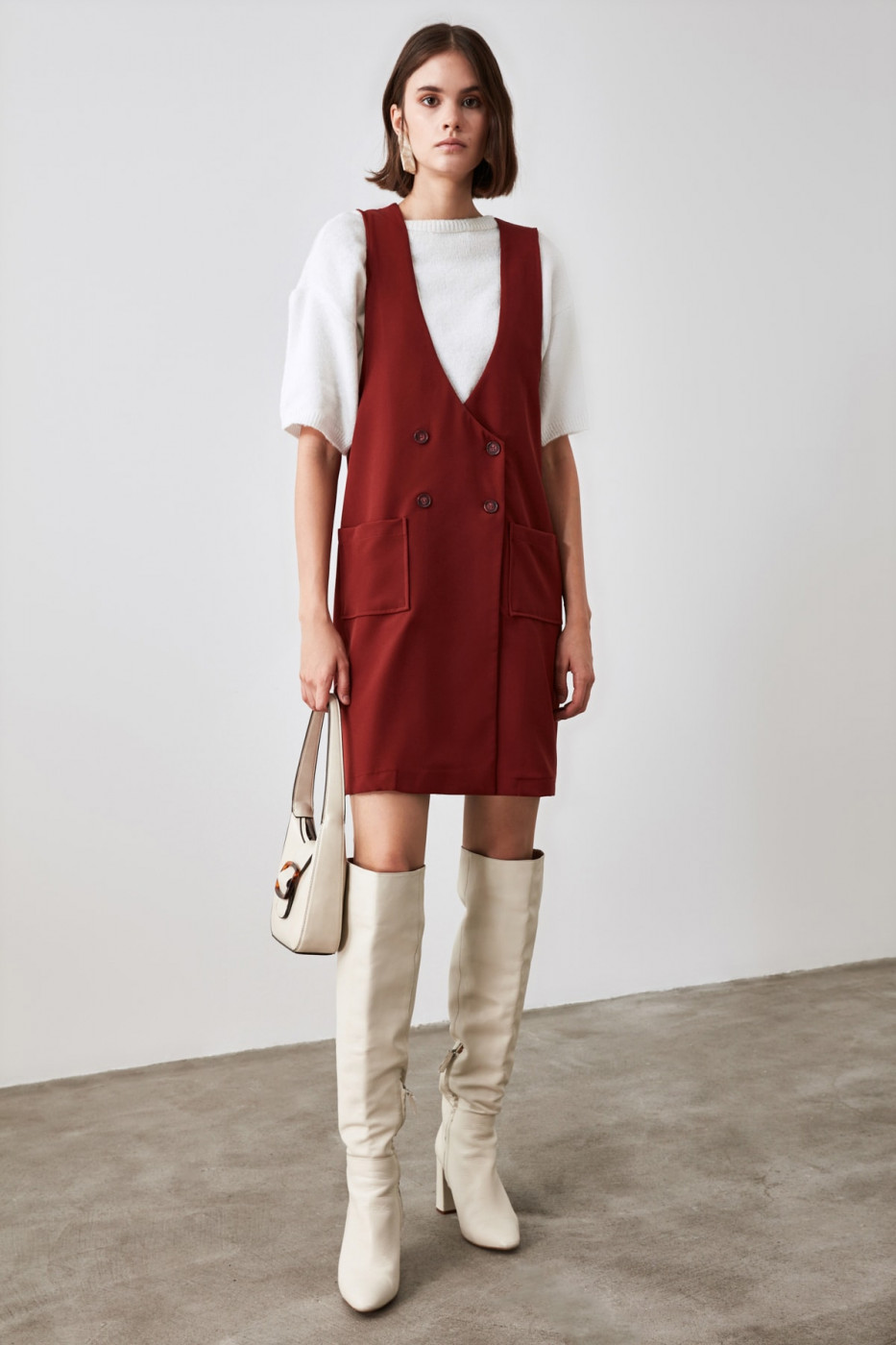 Trendyol Tile Button Detailed Jile Dress