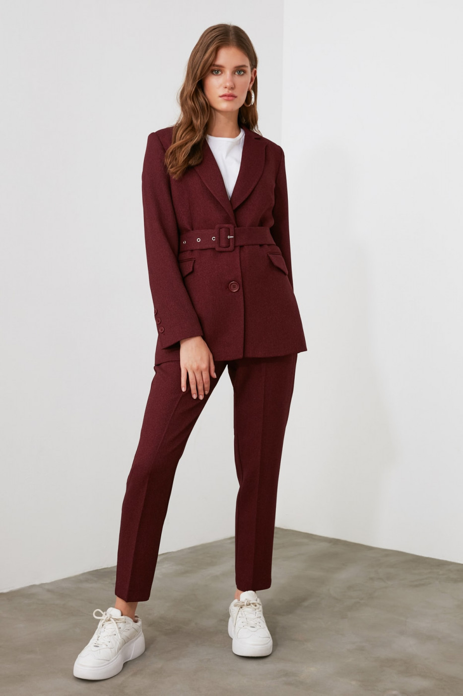 Trendyol Burgundy Fastened Trousers
