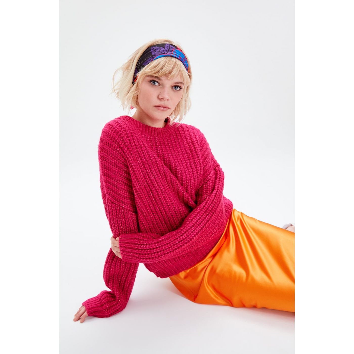 Trendyol Fuchsia Bicycle Collar Knitwear Sweater