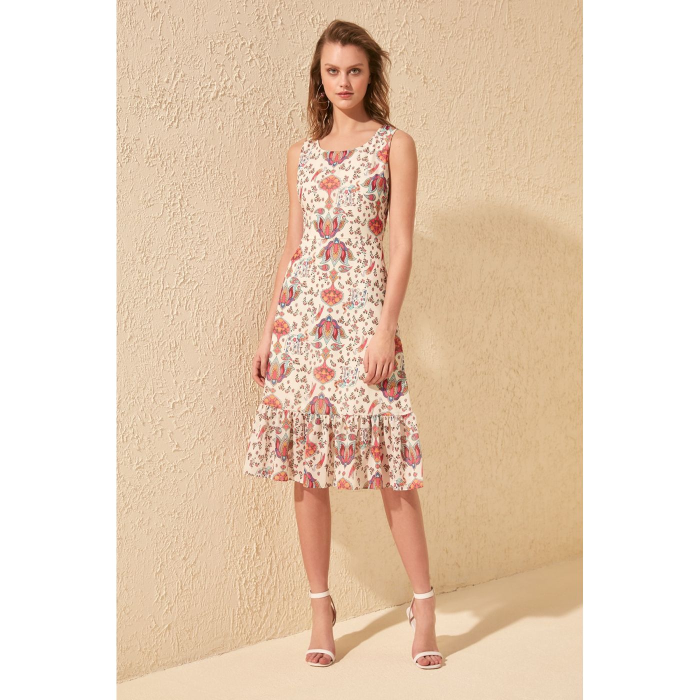 Trendyol MultiColored Back-Decolletage Dress