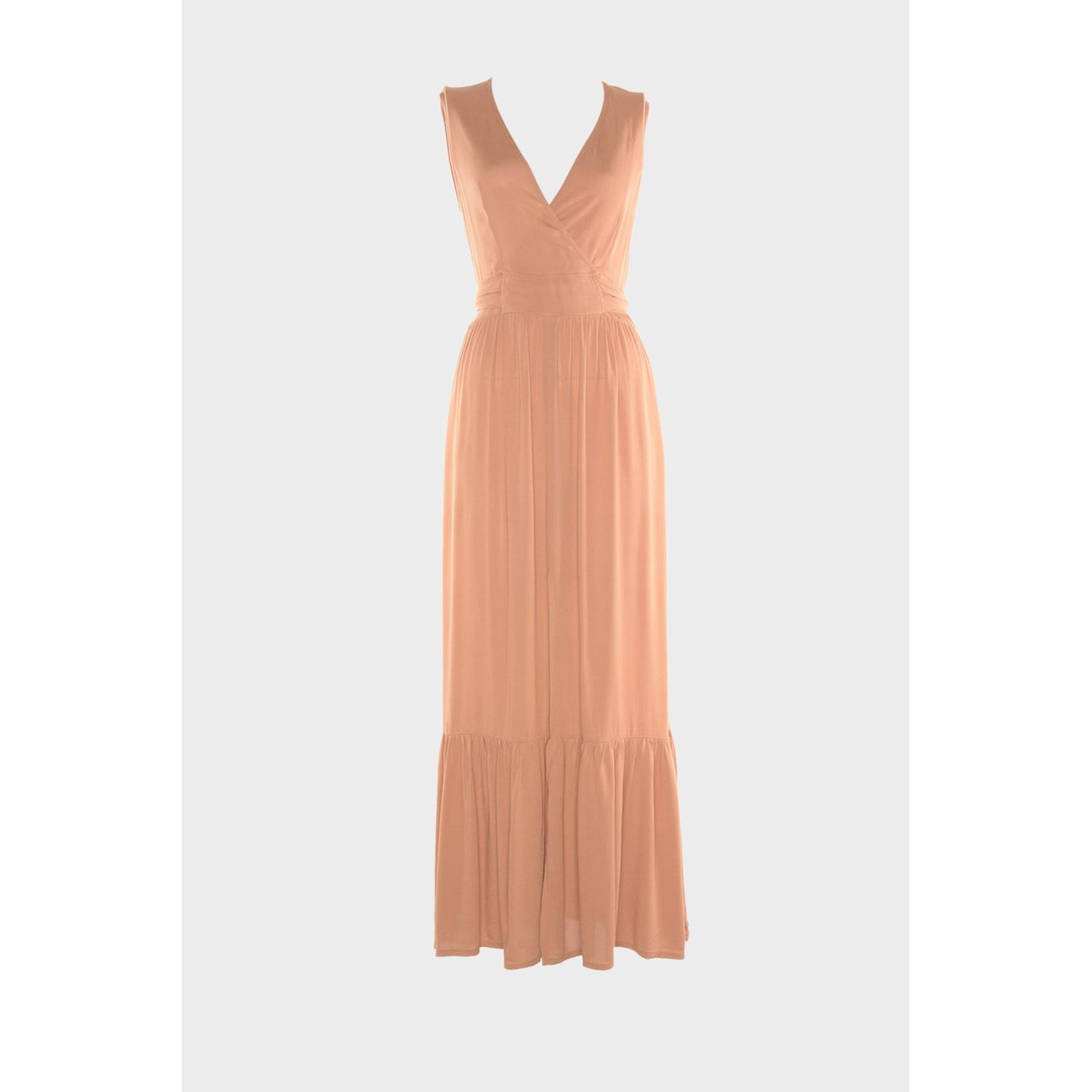 Trendyol Cinnamon Cruise Neck Viskon Dress