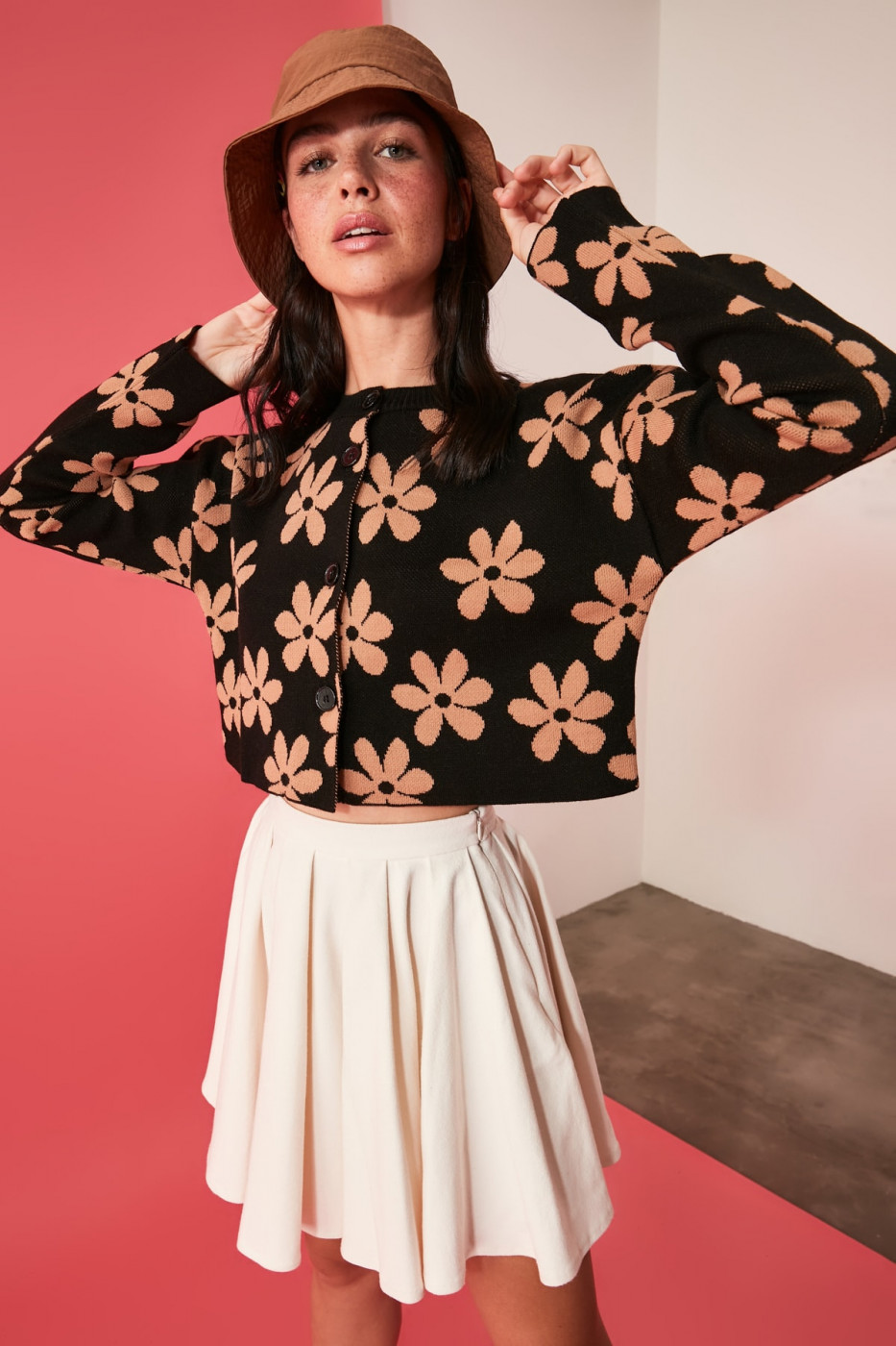 Trendyol Black Jacquard Knitwear Cardigan