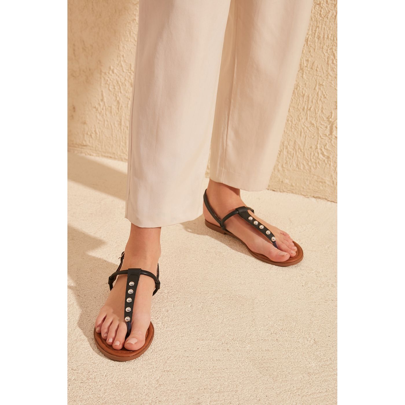 Trendyol Black Trotroe Detailed Women Sandals