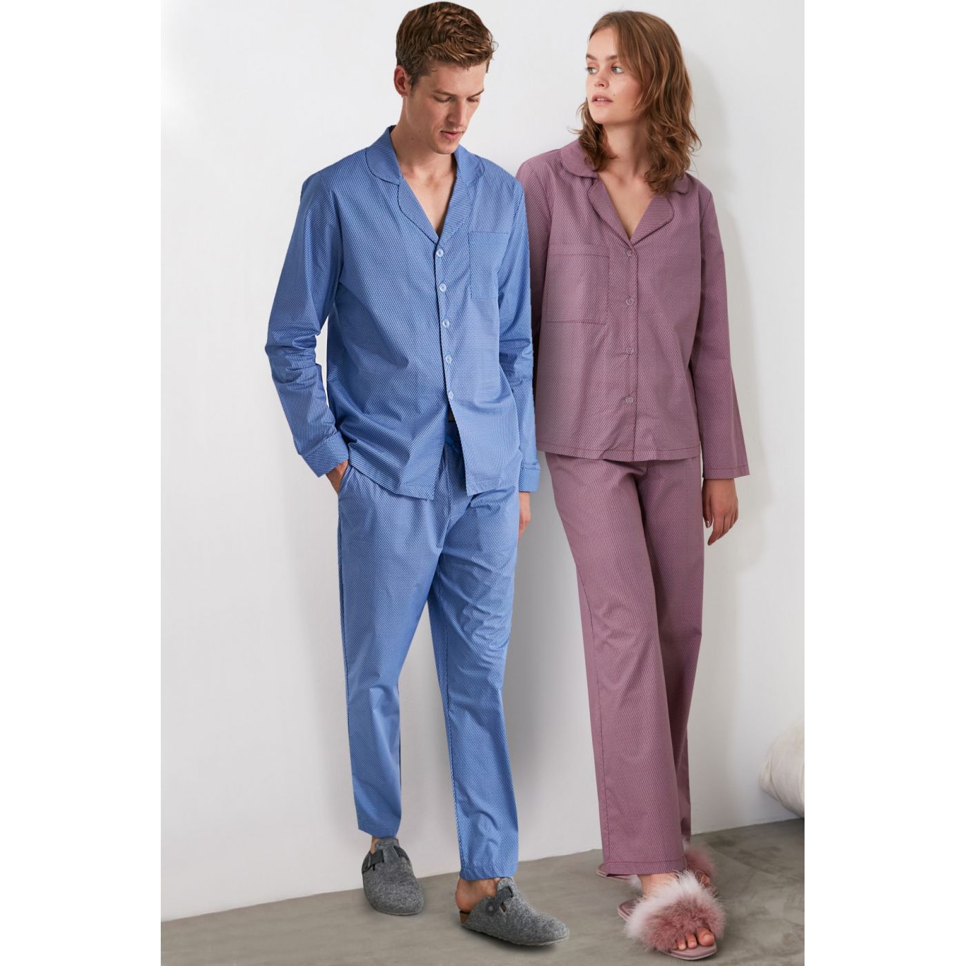 Trendyol Burgundy Woven Pajama Set