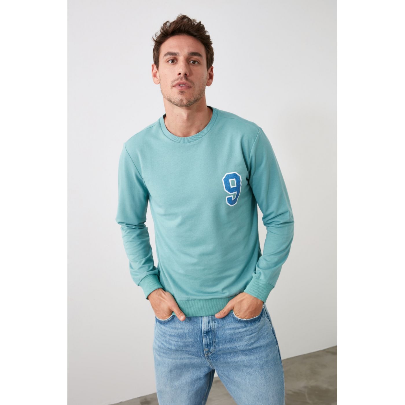 Trendyol Green Men Printed Sweatshirt