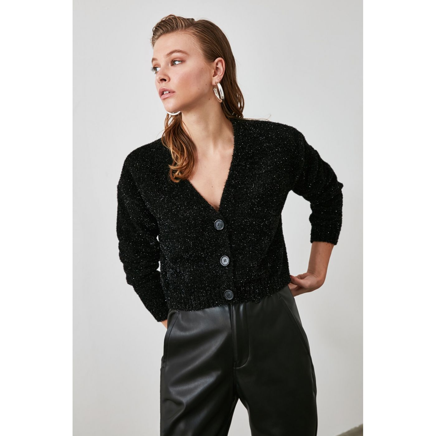 Trendyol Black Sim KnitWear Cardigan