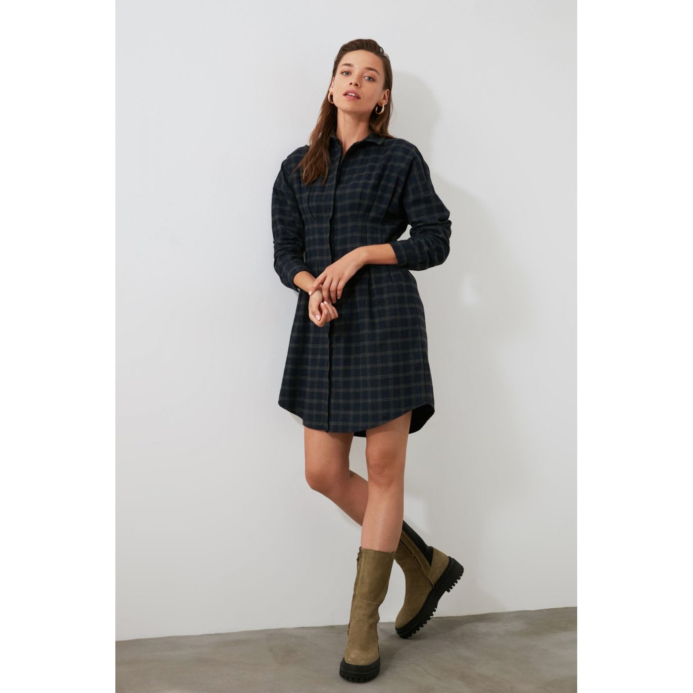 Trendyol Khai Plaid Shirt Dress