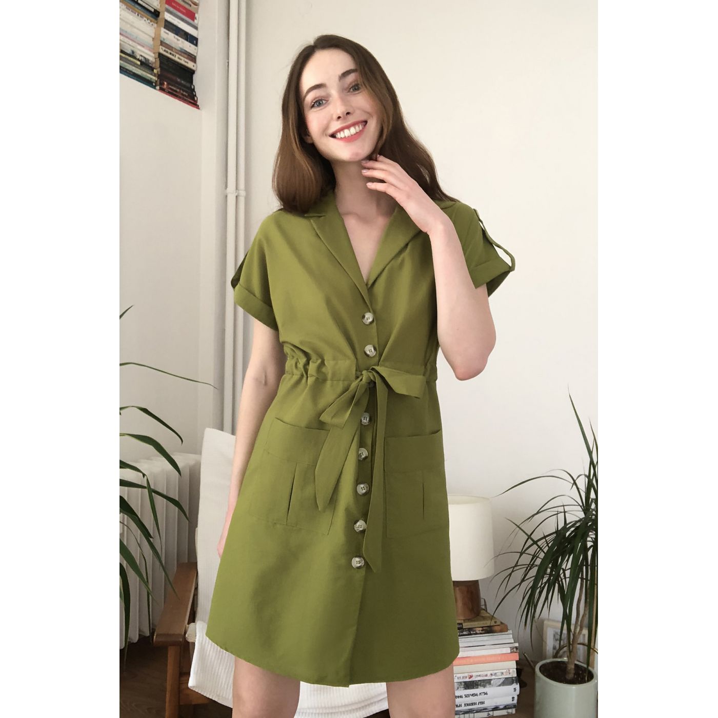 Trendyol Green Binding Detailed Dress