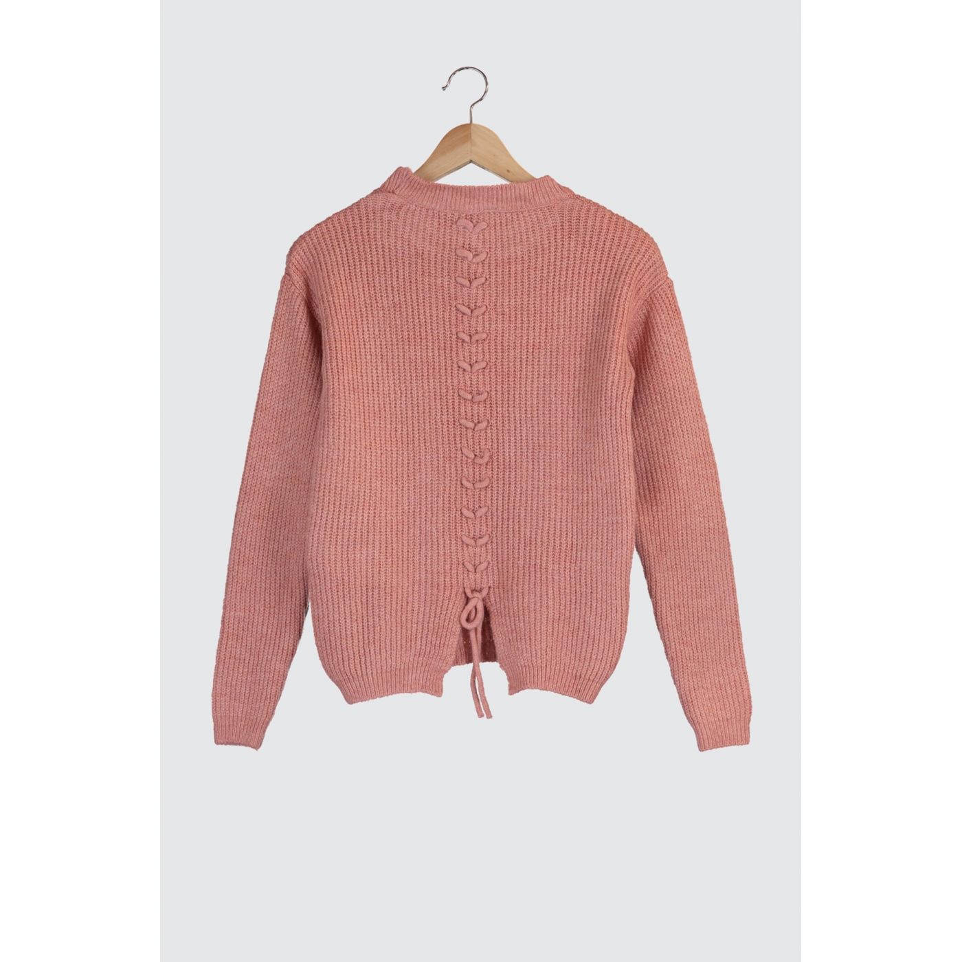 Trendyol Rose Dry Tie Detailed Knitwear Sweater