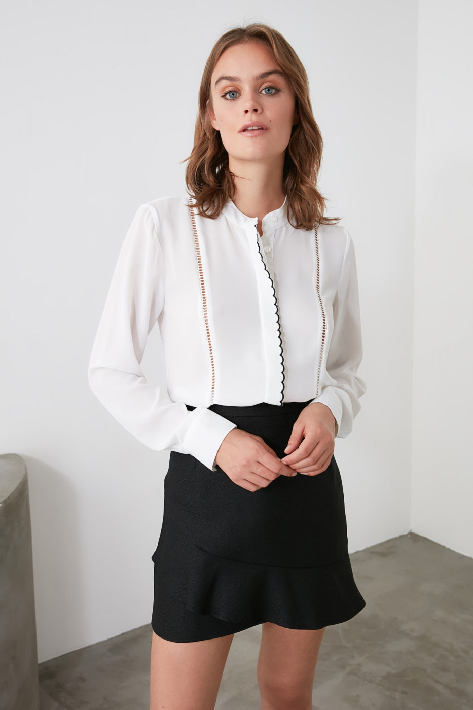 Trendyol White Cat Ladder Shirt