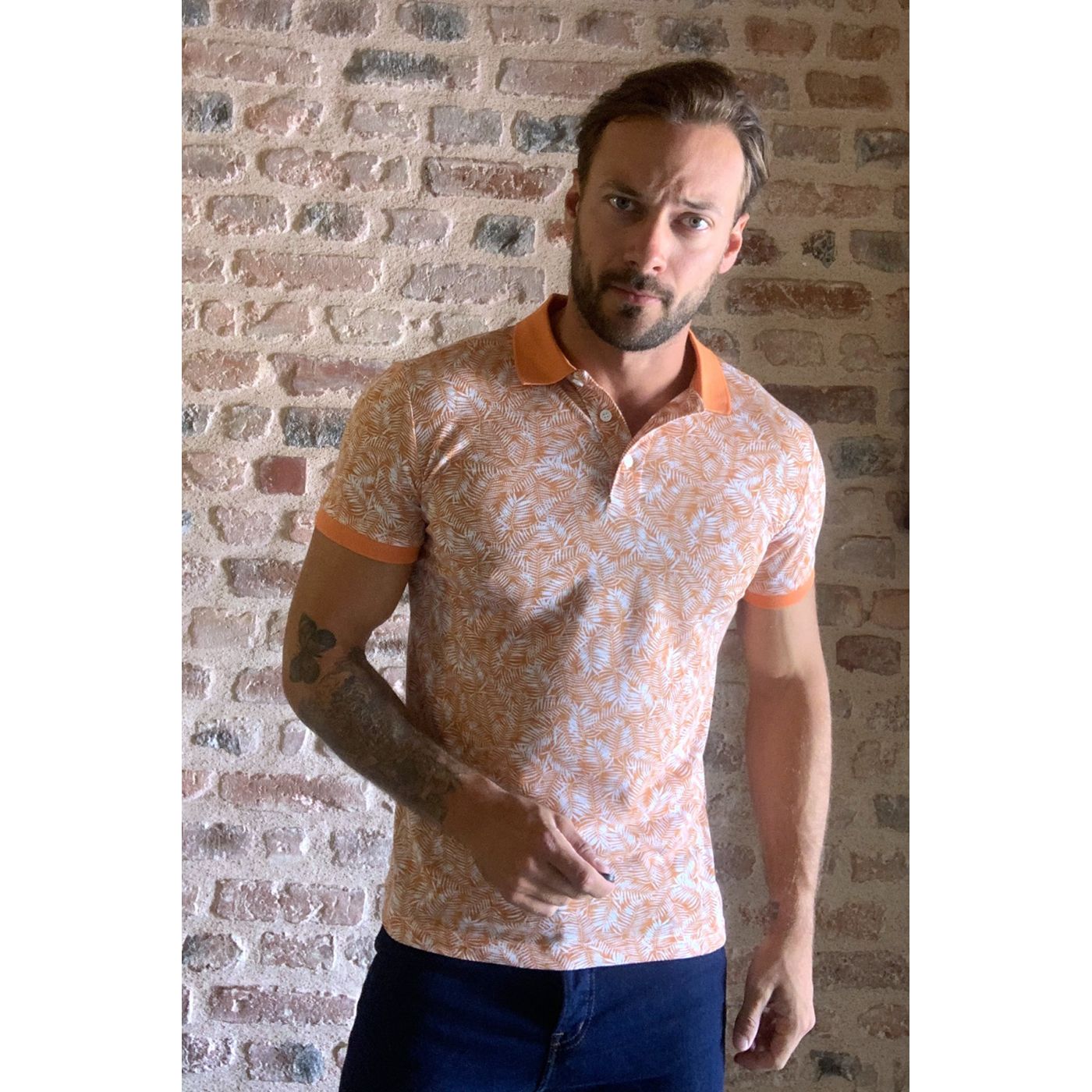 Trendyol Salmon Men's Polo Collar T-shirt