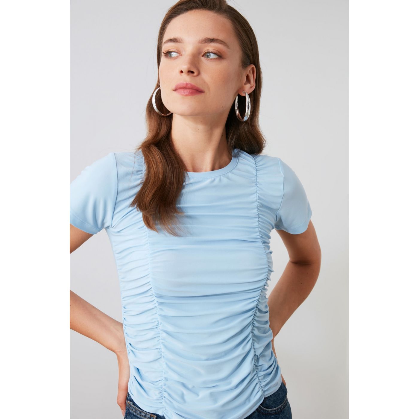 Trendyol Blue Knitted Blouse