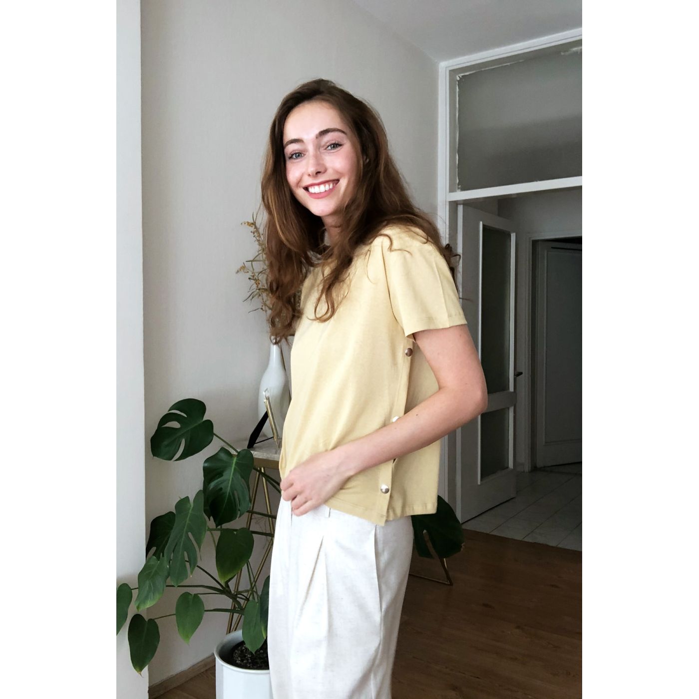 Trendyol Camel Sides Knitted T-Shirt WITH Studs