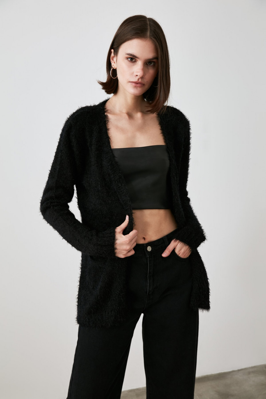 Trendyol Black Knitwear Cardigan