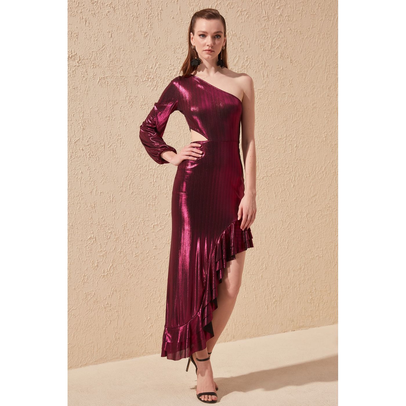 Trendyol Fuchsia Flywheel Evening Dress & Graduation Dress