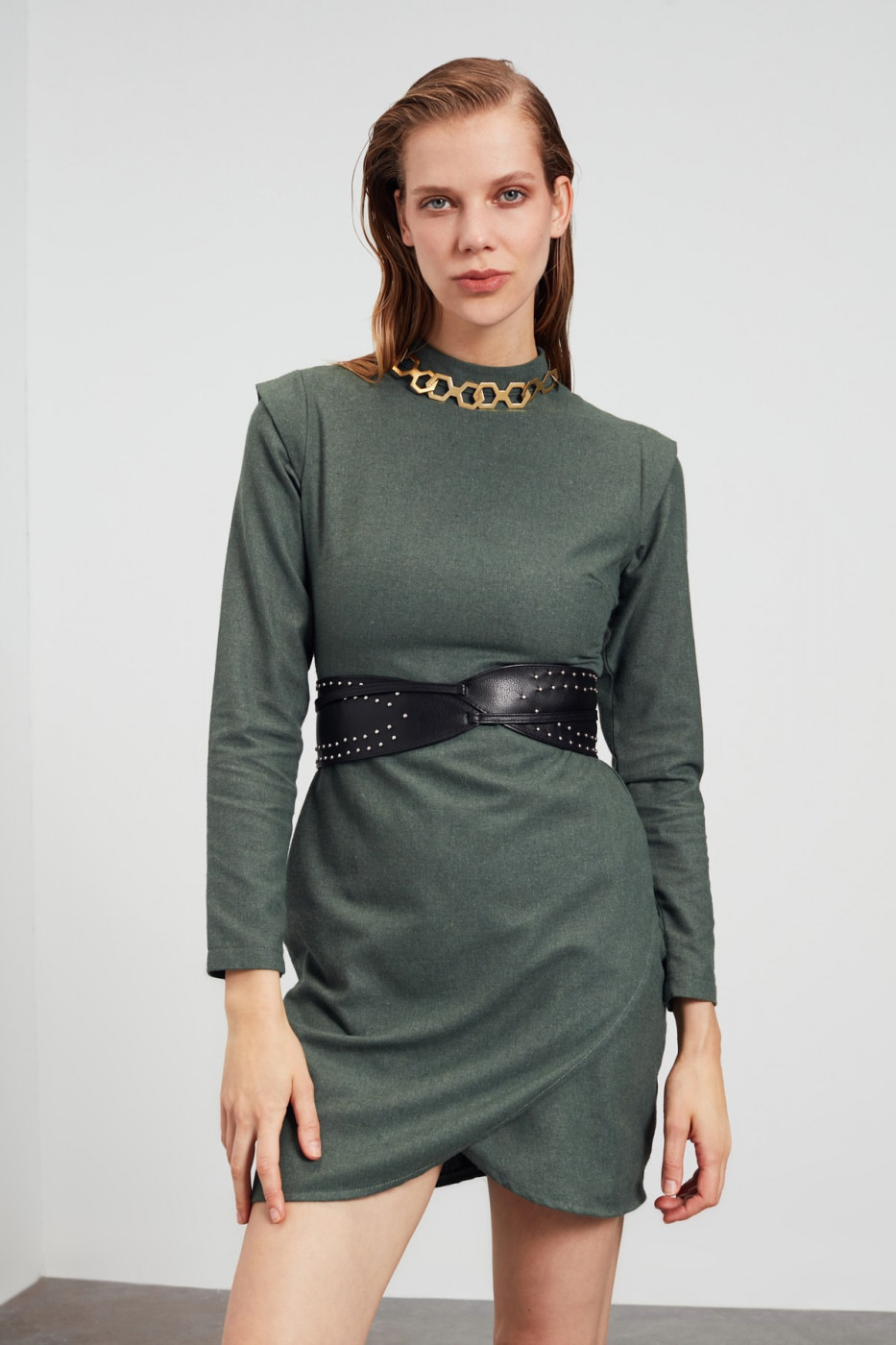 Trendyol Green Shoulder Detailed Dress