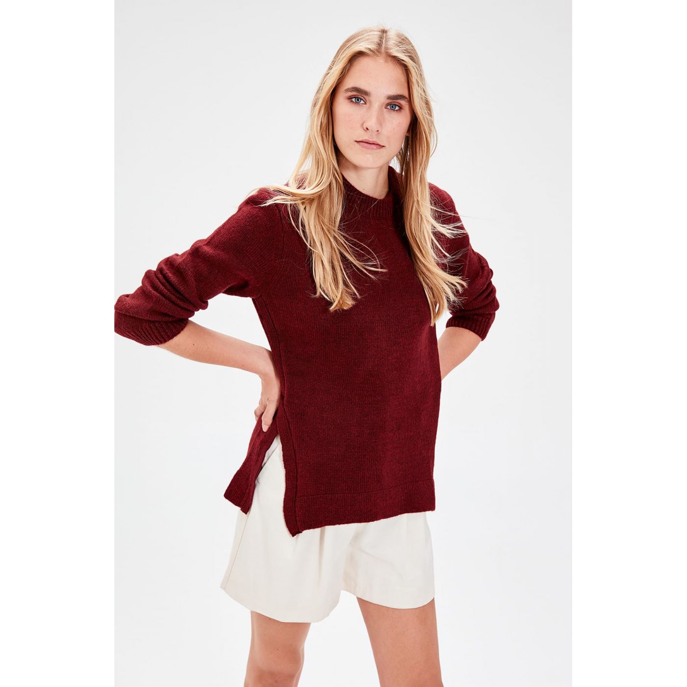 Trendyol Myrrh Slit Knitwear Sweater