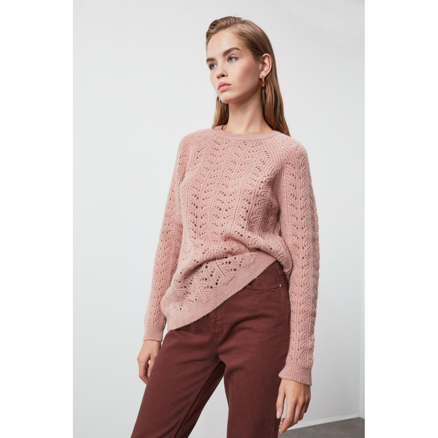 Trendyol Pink Knitted Knitwear Sweater