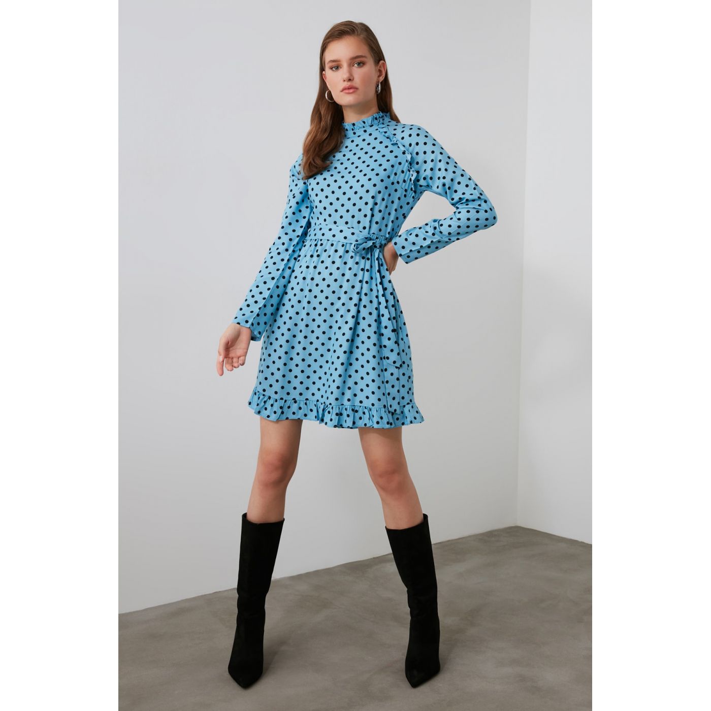 Trendyol Blue BeltEd Slid Dress